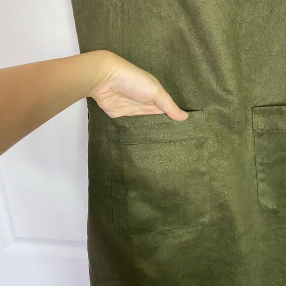 Vintage inspired Cottagecore Olove Green Dress with Easy zipper Pockets size L - Picture 7 of 9